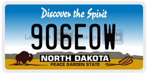 906EOW  license plate in ND