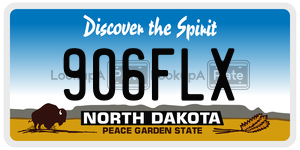 906FLX  license plate in ND