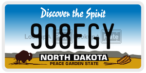 908EGY  license plate in ND