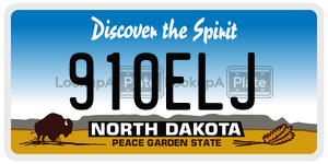910ELJ  license plate in ND