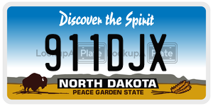 911DJX  license plate in ND