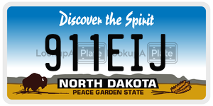 911EIJ  license plate in ND