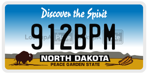 912BPM  license plate in ND