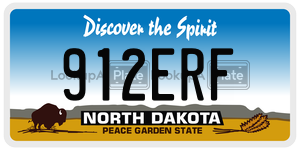 912ERF  license plate in ND