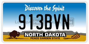 913BVN  license plate in ND
