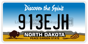 913EJH  license plate in ND