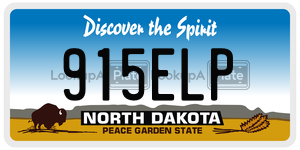 915ELP license plate in North Dakota