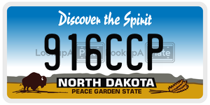 916CCP  license plate in ND