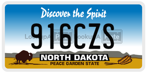 916CZS  license plate in ND