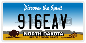 916EAV license plate in North Dakota
