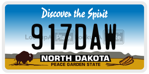 917DAW  license plate in ND