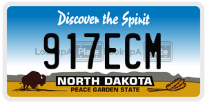 917ECM  license plate in ND