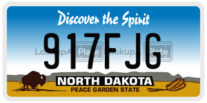 917FJG  license plate in ND