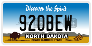 920BEW  license plate in ND