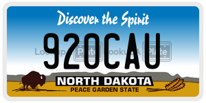 920CAU license plate in North Dakota