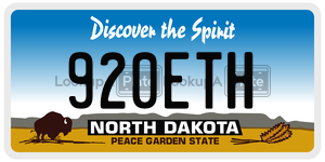 920ETH  license plate in ND
