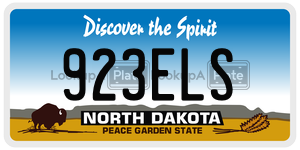 923ELS  license plate in ND