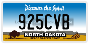 925CVB  license plate in ND