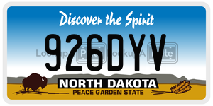 926DYV  license plate in ND