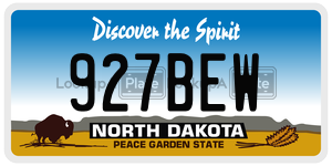927BEW  license plate in ND