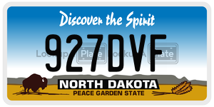 927DVF  license plate in ND