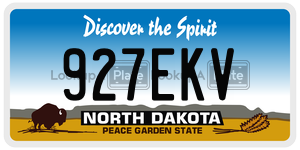 927EKV  license plate in ND