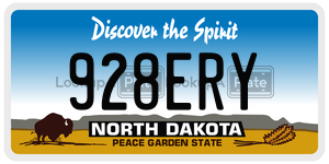 928ERY  license plate in ND