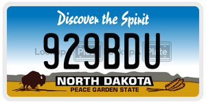 929BDU  license plate in ND