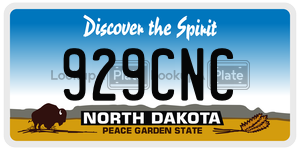929CNC  license plate in ND