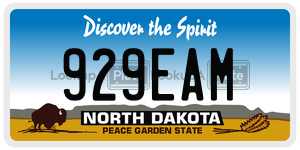 929EAM  license plate in ND
