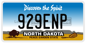 929ENP  license plate in ND