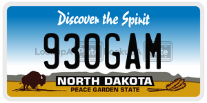 930GAM  license plate in ND