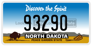 93290  license plate in ND