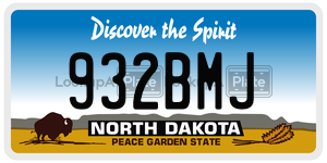 932BMJ  license plate in ND