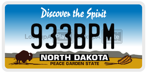 933BPM  license plate in ND
