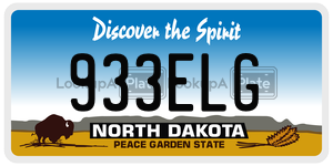 933ELG  license plate in ND