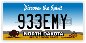 933EMY  license plate in ND