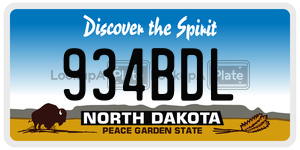 934BDL  license plate in ND