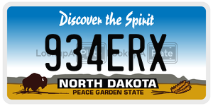 934ERX  license plate in ND