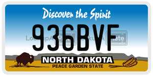 936BVF  license plate in ND