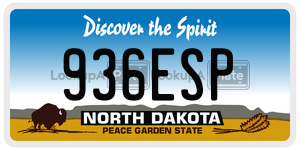 936ESP  license plate in ND