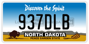937DLB  license plate in ND