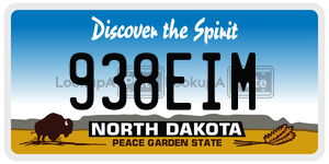 938EIM  license plate in ND
