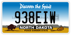938EIW  license plate in ND