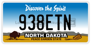 938ETN  license plate in ND