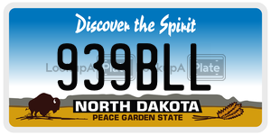 939BLL  license plate in ND