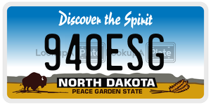 940ESG  license plate in ND