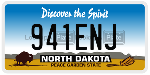 941ENJ  license plate in ND