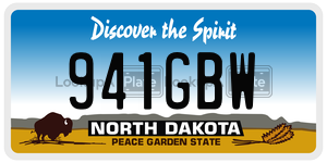 941GBW  license plate in ND