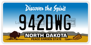 942DWG  license plate in ND